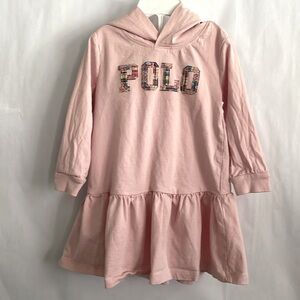Ralph Lauren Hoodie Dress 24 mos Pink Long Sleeves Polo Logo
